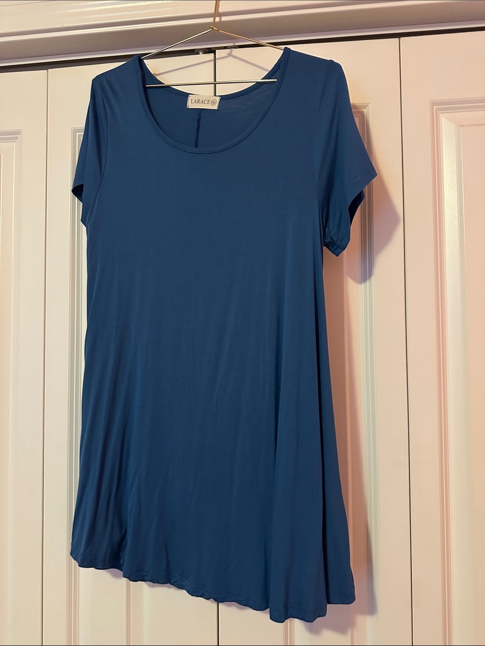 Larace Teal Scoop Neck Short Sleeve Tunic